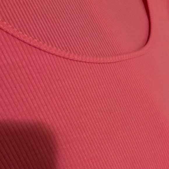 🆕XS BUBBLE GUM PINK SOFT LOUNGE LONG SLEEVE SQUARE NECK RIBBED SKIMS STYLE MAXI - Picture 14 of 15